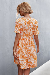 Robe imprimée boutonnée à poches
